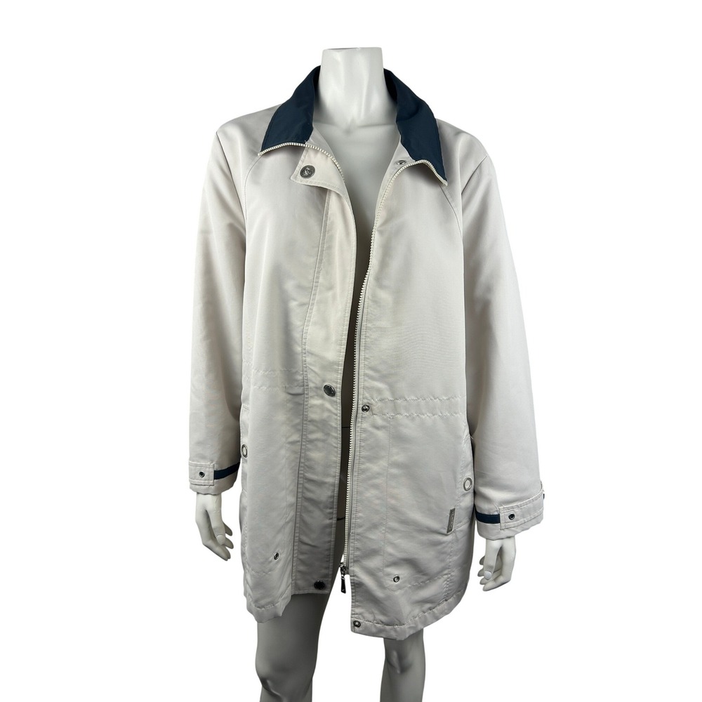 London Fog Rain Jacket Womens Large Zip Snap Lightweight Beige - Picture 4 of 16